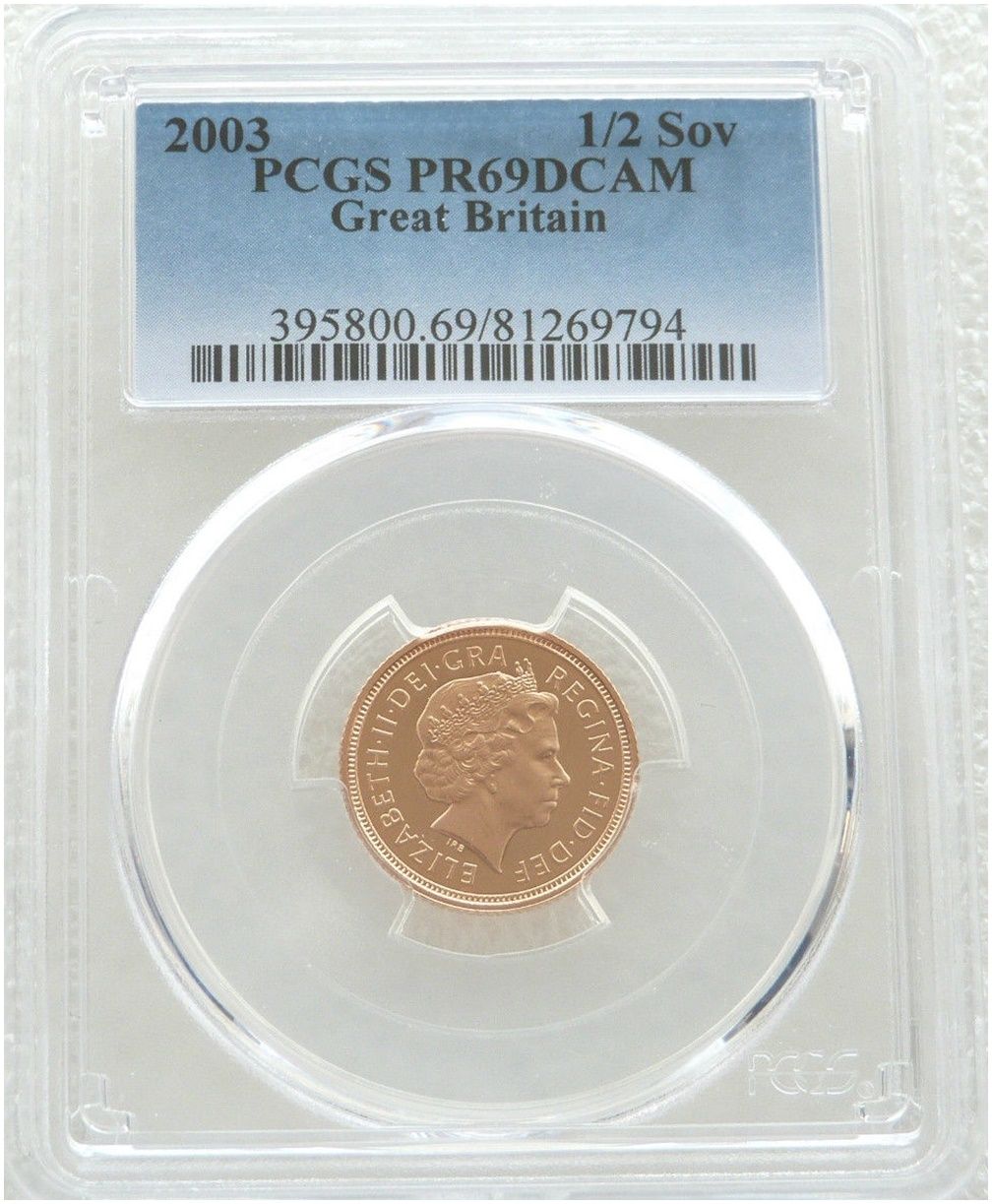 2003 St George and the Dragon Half Sovereign Gold Proof Coin PCGS PR69 DCAM 2003 St George and the Dragon Half Sovereign Gold Proof Coin PCGS PR69 DCAM