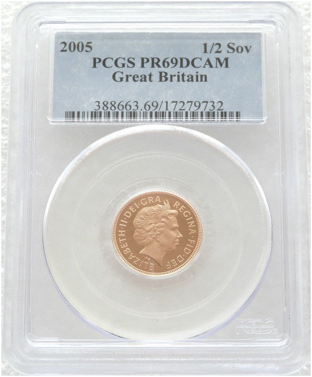 2005 St George and the Dragon Half Sovereign Gold Proof Coin PCGS PR69 DCAM - Timothy Noad 2005 St George and the Dragon Half Sovereign Gold Proof Coin PCGS PR69 DCAM - Timothy Noad