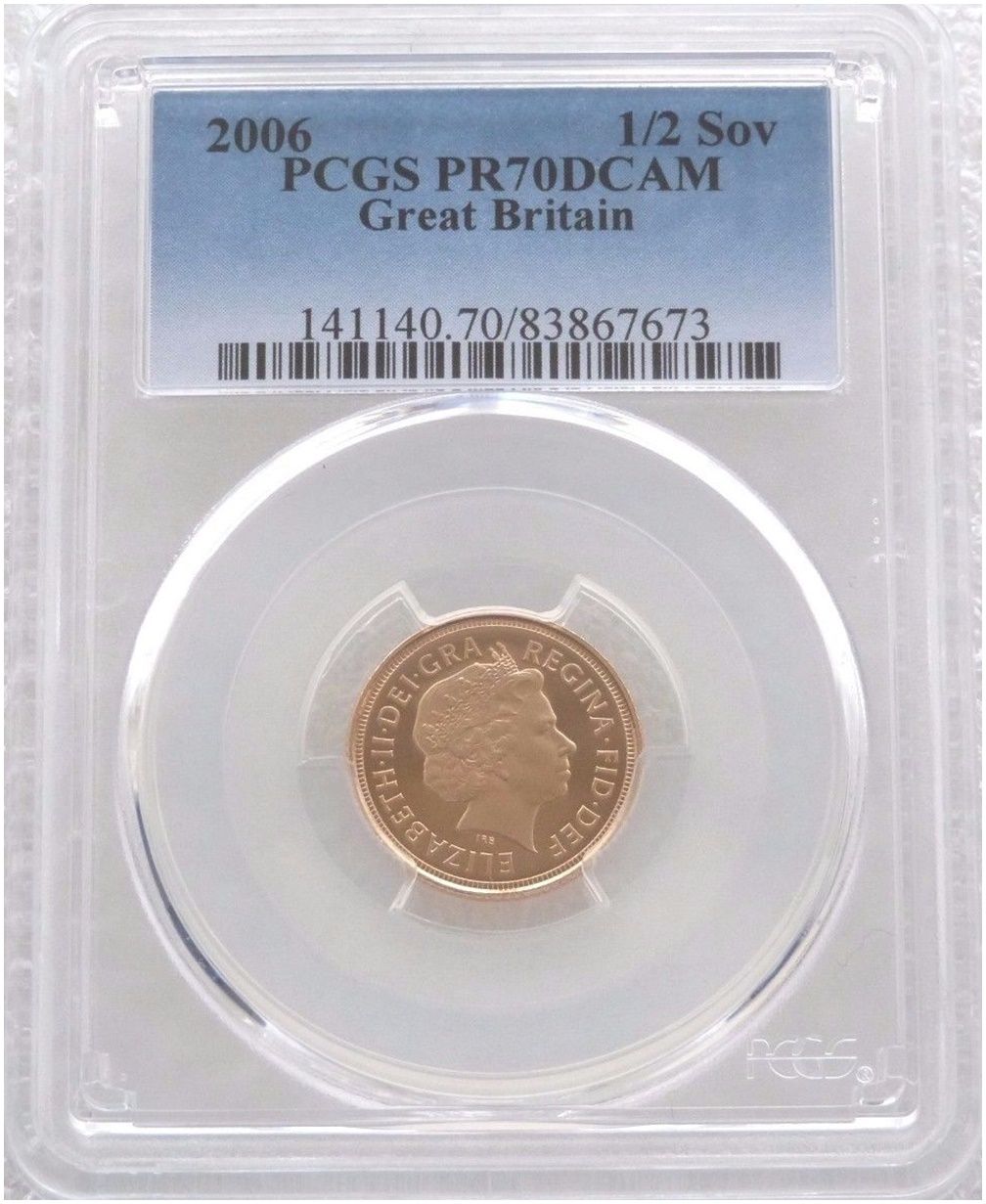 2006 St George and the Dragon Half Sovereign Gold Proof Coin PCGS PR70 DCAM 2006 St George and the Dragon Half Sovereign Gold Proof Coin PCGS PR70 DCAM