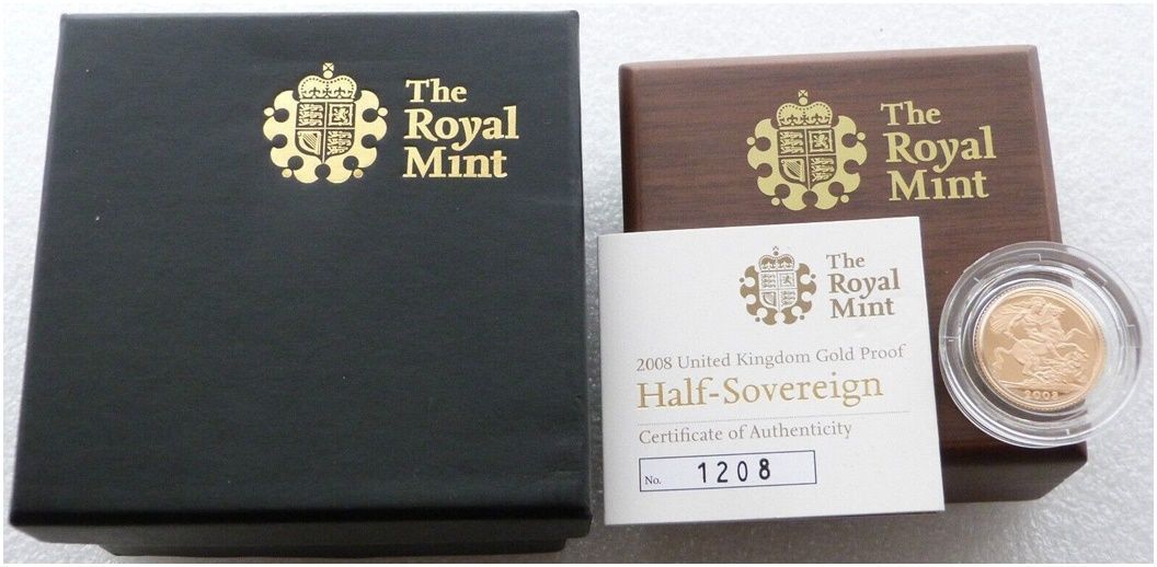 2008 St George and the Dragon Half Sovereign Gold Proof Coin Box Coa 2008 St George and the Dragon Half Sovereign Gold Proof Coin Box Coa