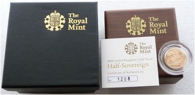 2008 St George and the Dragon Half Sovereign Gold Proof Coin Box Coa 2008 St George and the Dragon Half Sovereign Gold Proof Coin Box Coa
