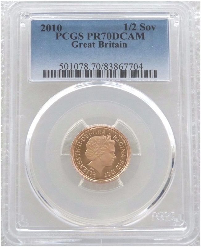 2010 St George and the Dragon Half Sovereign Gold Proof Coin PCGS PR70 DCAM 2010 St George and the Dragon Half Sovereign Gold Proof Coin PCGS PR70 DCAM