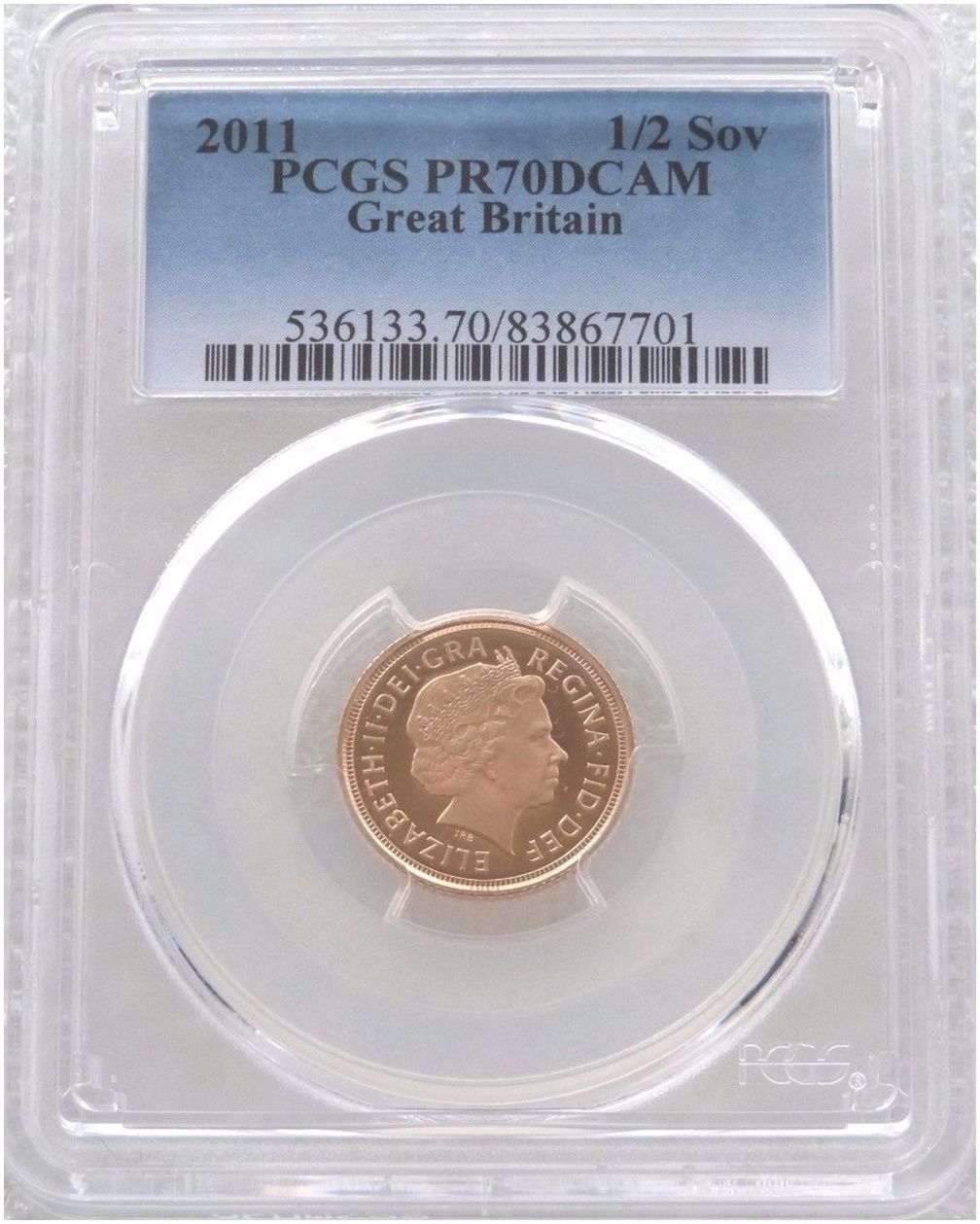 2011 St George and the Dragon Half Sovereign Gold Proof Coin PCGS PR70 DCAM 2011 St George and the Dragon Half Sovereign Gold Proof Coin PCGS PR70 DCAM