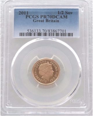 2011 St George and the Dragon Half Sovereign Gold Proof Coin PCGS PR70 DCAM 2011 St George and the Dragon Half Sovereign Gold Proof Coin PCGS PR70 DCAM