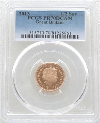 2013 St George and the Dragon Half Sovereign Gold Proof Coin PCGS PR70 DCAM 2013 St George and the Dragon Half Sovereign Gold Proof Coin PCGS PR70 DCAM