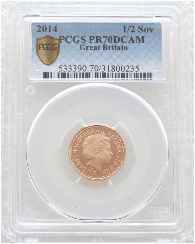 2014 St George and the Dragon Half Sovereign Gold Proof Coin PCGS PR70 DCAM 2014 St George and the Dragon Half Sovereign Gold Proof Coin PCGS PR70 DCAM