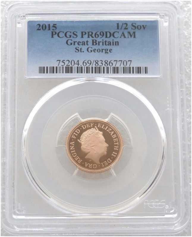 2015 St George and the Dragon Half Sovereign Gold Proof Coin PCGS PR69 DCAM - Fifth Portrait 2015 St George and the Dragon Half Sovereign Gold Proof Coin PCGS PR69 DCAM - Fifth Portrait