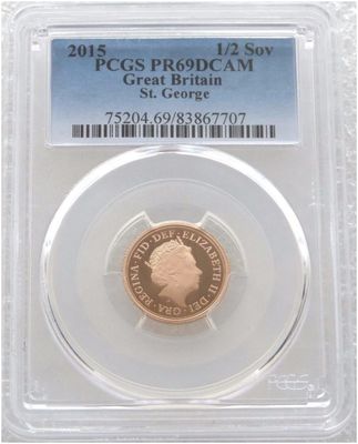 2015 St George and the Dragon Half Sovereign Gold Proof Coin PCGS PR69 DCAM - Fifth Portrait 2015 St George and the Dragon Half Sovereign Gold Proof Coin PCGS PR69 DCAM - Fifth Portrait