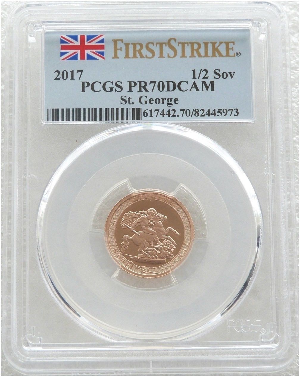 2017 Pistrucci Half Sovereign Gold Proof Coin PCGS PR70 DCAM First Strike 2017 Pistrucci Half Sovereign Gold Proof Coin PCGS PR70 DCAM First Strike