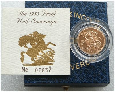 1985 St George and the Dragon Half Sovereign Gold Proof Coin Box Coa 1985 St George and the Dragon Half Sovereign Gold Proof Coin Box Coa