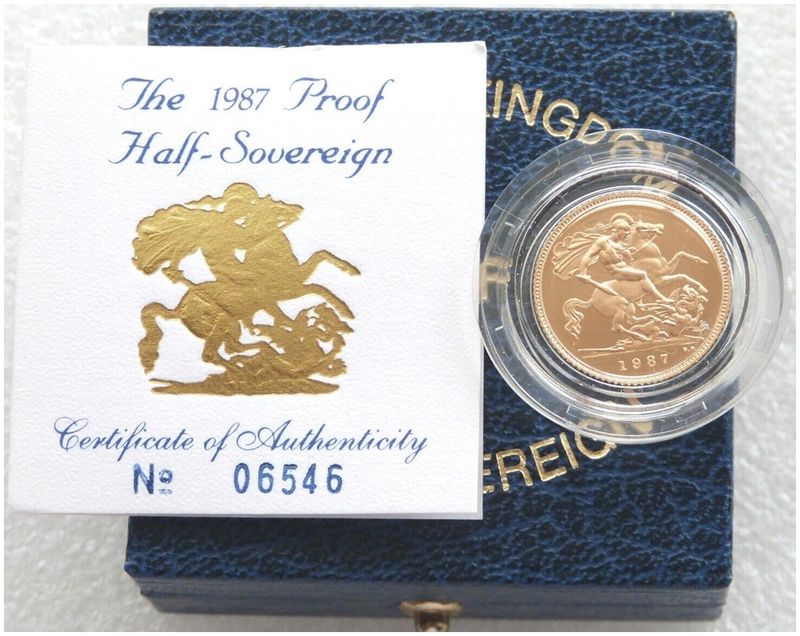 1987 St George and the Dragon Half Sovereign Gold Proof Coin Box Coa 1987 St George and the Dragon Half Sovereign Gold Proof Coin Box Coa