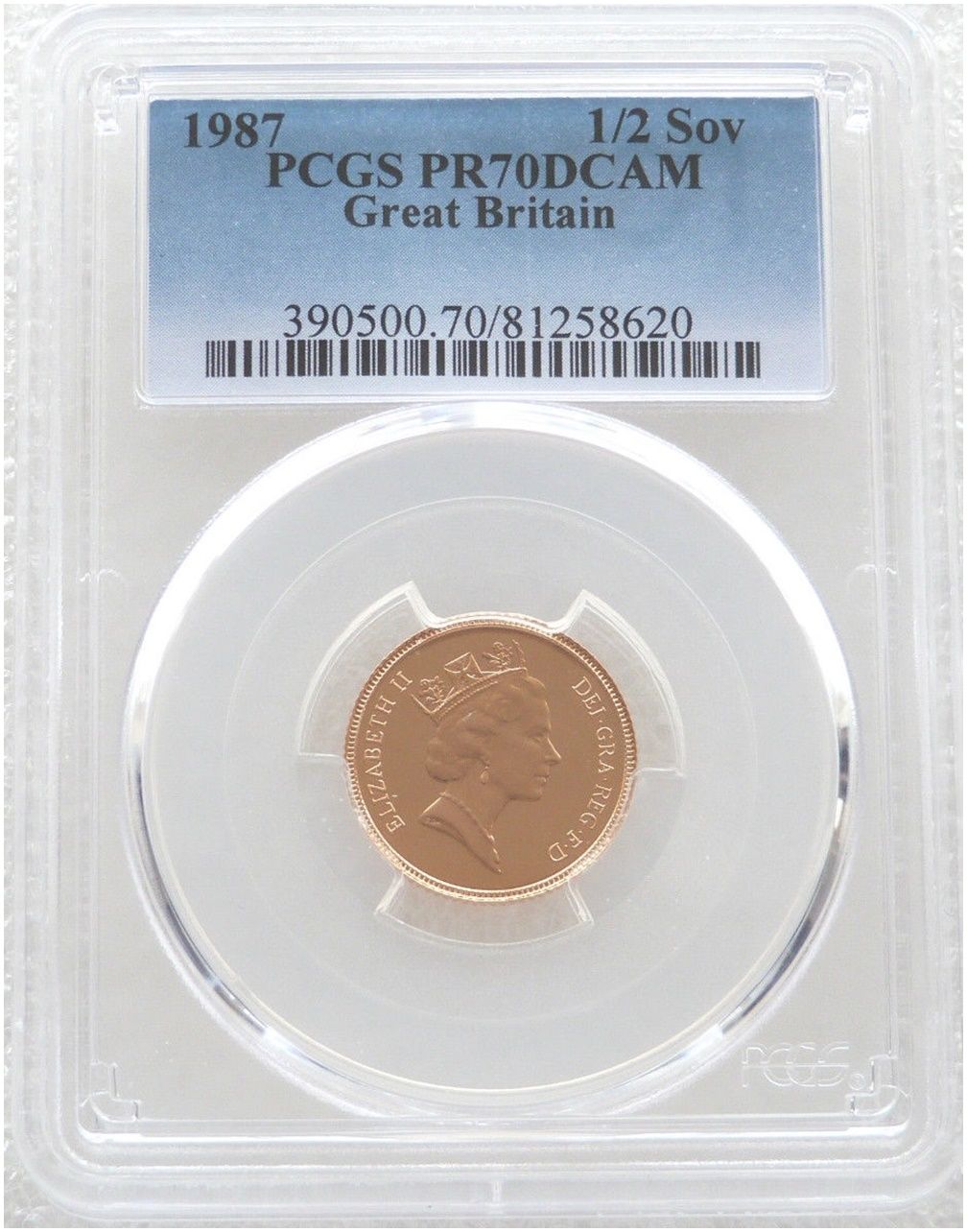 1987 St George and the Dragon Half Sovereign Gold Proof Coin PCGS PR70 DCAM 1987 St George and the Dragon Half Sovereign Gold Proof Coin PCGS PR70 DCAM