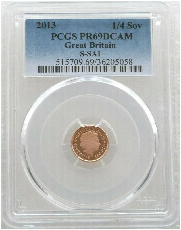 2013 St George and the Dragon Quarter Sovereign Gold Proof Coin PCGS PR69 DCAM