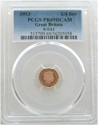 2013 St George and the Dragon Quarter Sovereign Gold Proof Coin PCGS PR69 DCAM