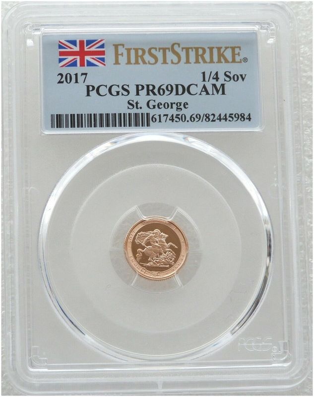 2017 Pistrucci Quarter Sovereign Gold Proof Coin PCGS PR69 DCAM First Strike