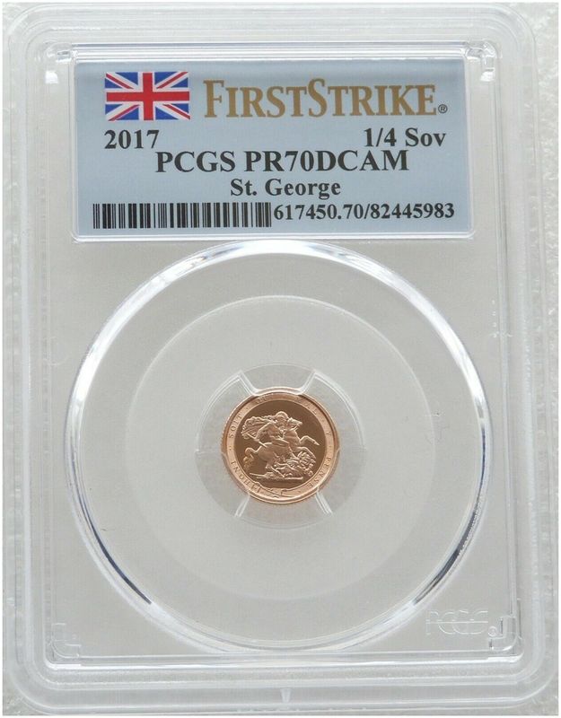 2017 Pistrucci Quarter Sovereign Gold Proof Coin PCGS PR70 DCAM First Strike
