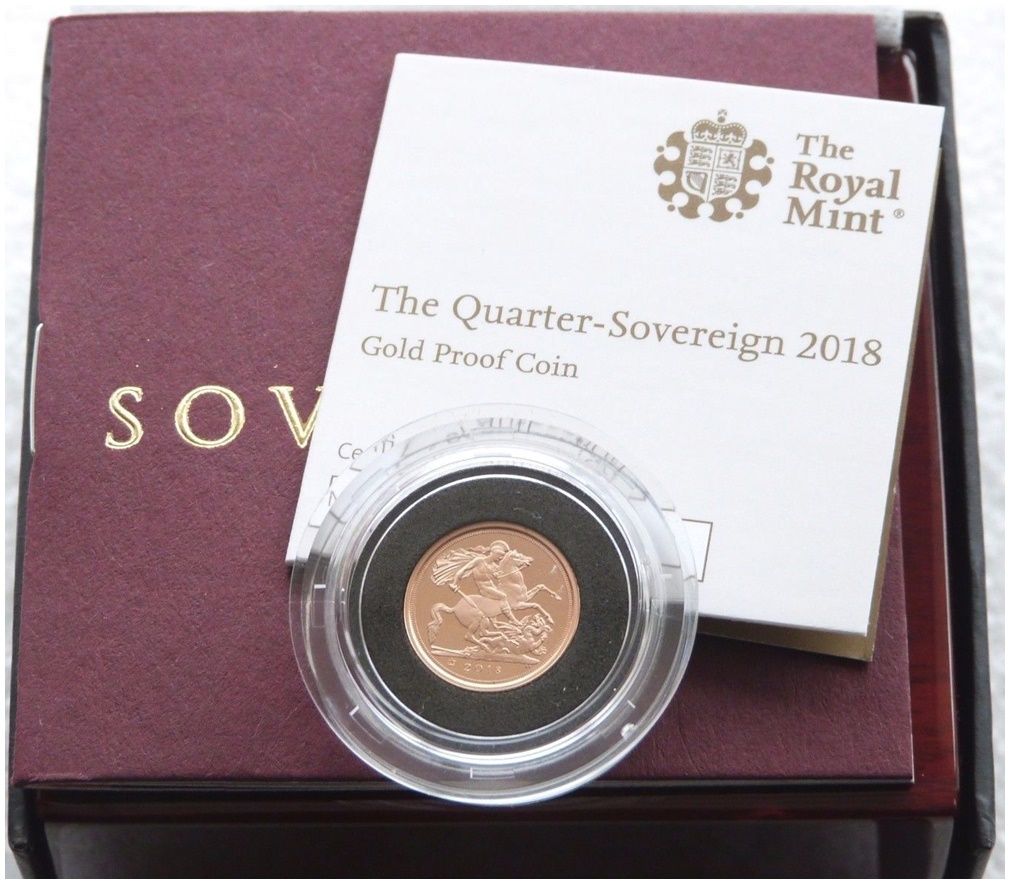 2018 Sapphire Coronation Quarter Sovereign Gold Proof Coin Box Coa