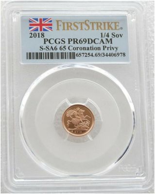 2018 Sapphire Coronation Quarter Sovereign Gold Proof Coin PCGS PR69 DCAM First Strike