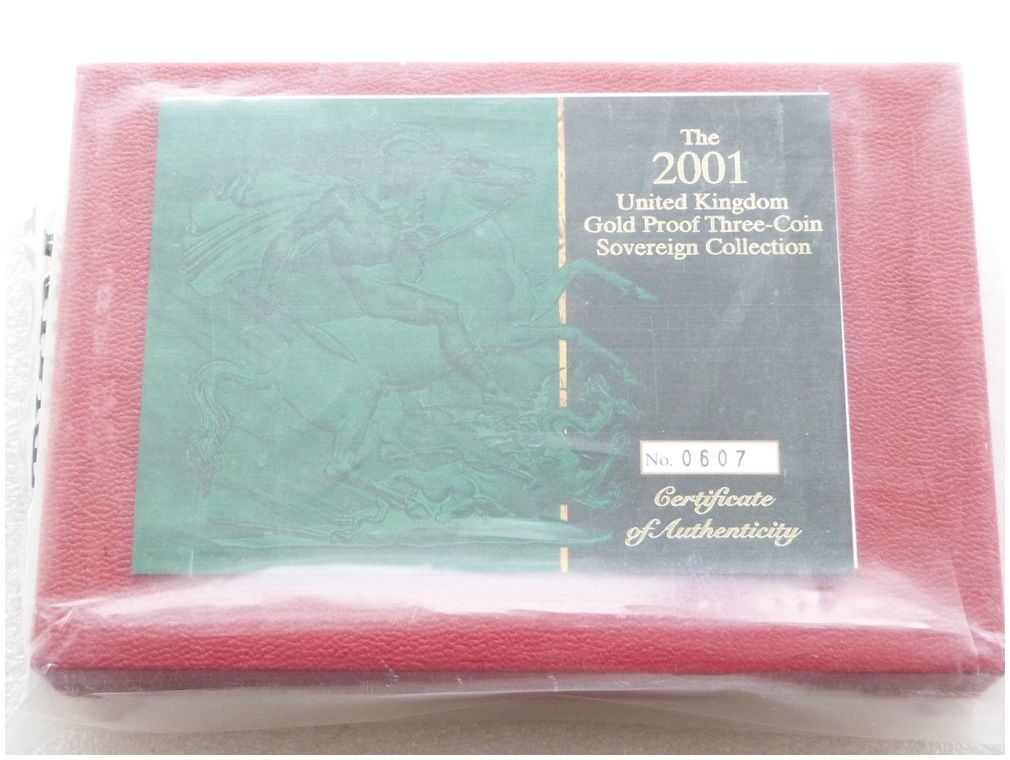 2001 Sovereign Gold Proof 3 Coin Set Box Coa Sealed