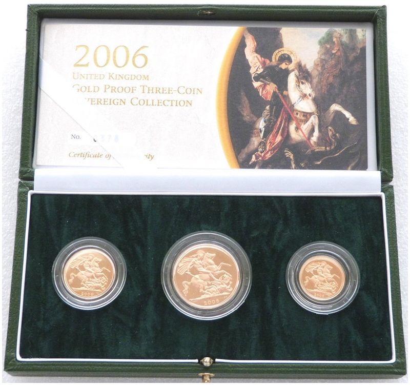 2006 Sovereign Gold Proof 3 Coin Set Box Coa 2006 Sovereign Gold Proof 3 Coin Set Box Coa