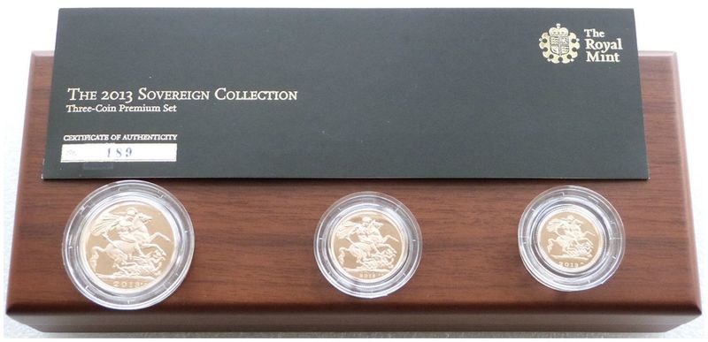 2013 Premium Sovereign Gold Proof 3 Coin Set Box Coa