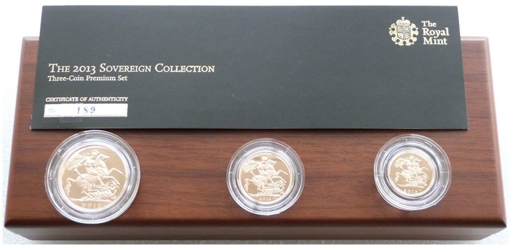 2013 Premium Sovereign Gold Proof 3 Coin Set Box Coa 2013 Premium Sovereign Gold Proof 3 Coin Set Box Coa