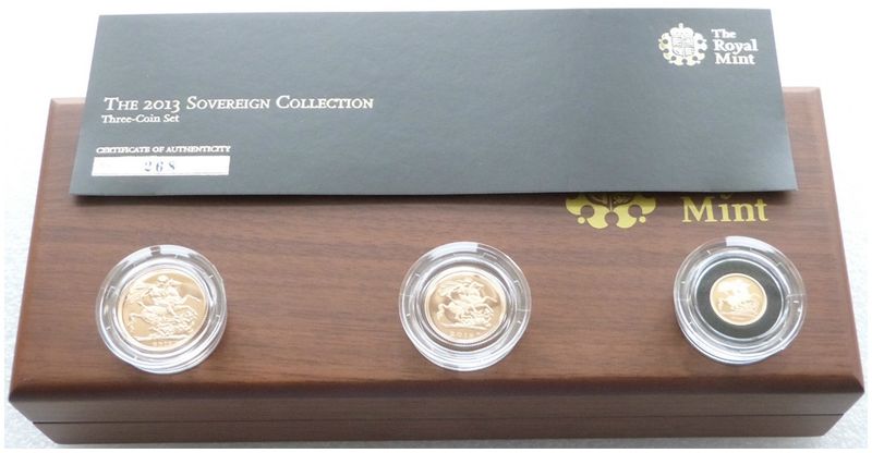 2013 Sovereign Gold Proof 3 Coin Set Box Coa
