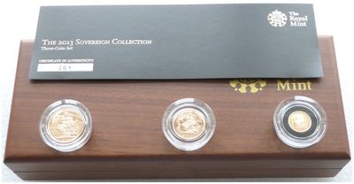 2013 Sovereign Gold Proof 3 Coin Set Box Coa