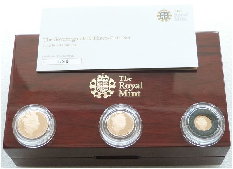 2016 Queen's 90th Birthday Sovereign Gold Proof 3 Coin Set Box Coa - James Butler 2016 Queen's 90th Birthday Sovereign Gold Proof 3 Coin Set Box Coa - James Butler