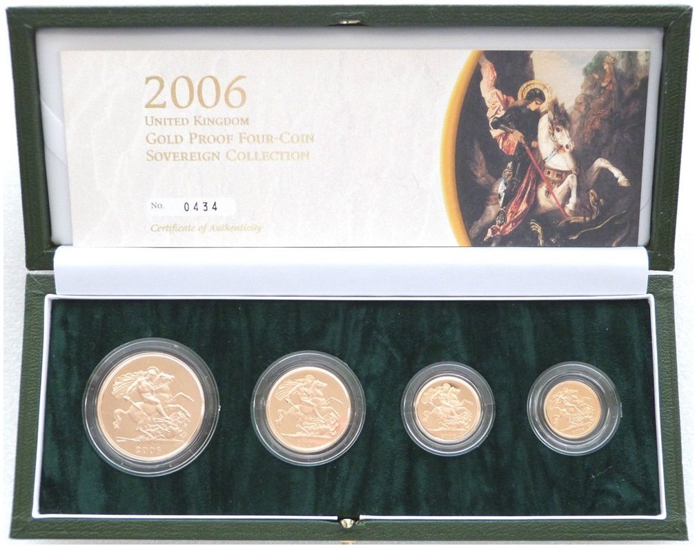 2006 Sovereign Gold Proof 4 Coin Set Box Coa 2006 Sovereign Gold Proof 4 Coin Set Box Coa