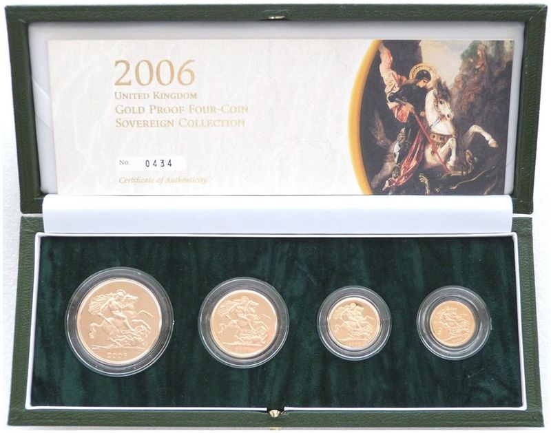 2006 Sovereign Gold Proof 4 Coin Set Box Coa 2006 Sovereign Gold Proof 4 Coin Set Box Coa