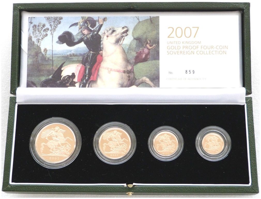 2007 Sovereign Gold Proof 4 Coin Set Box Coa 2007 Sovereign Gold Proof 4 Coin Set Box Coa
