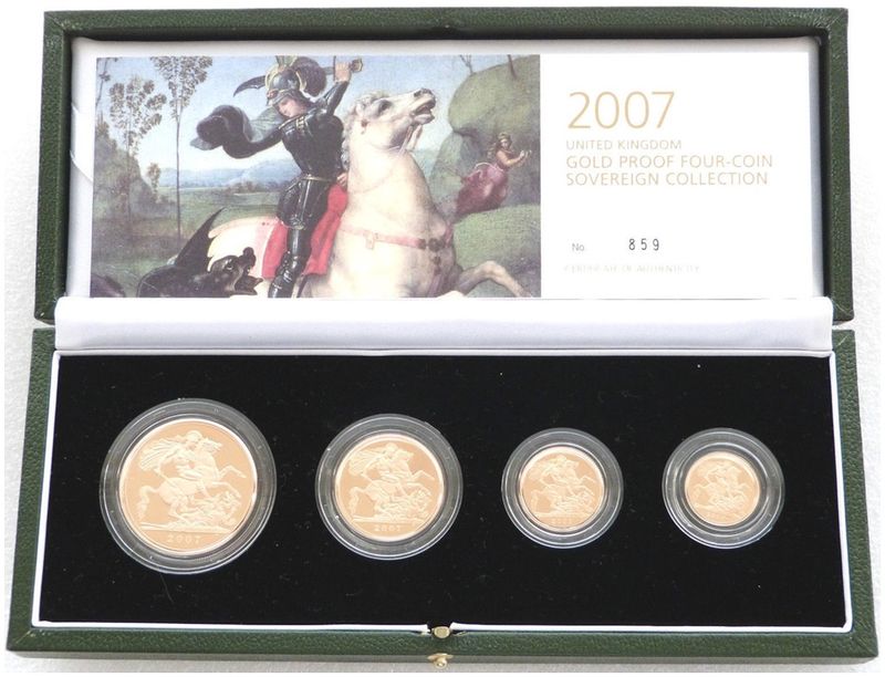 2007 Sovereign Gold Proof 4 Coin Set Box Coa 2007 Sovereign Gold Proof 4 Coin Set Box Coa
