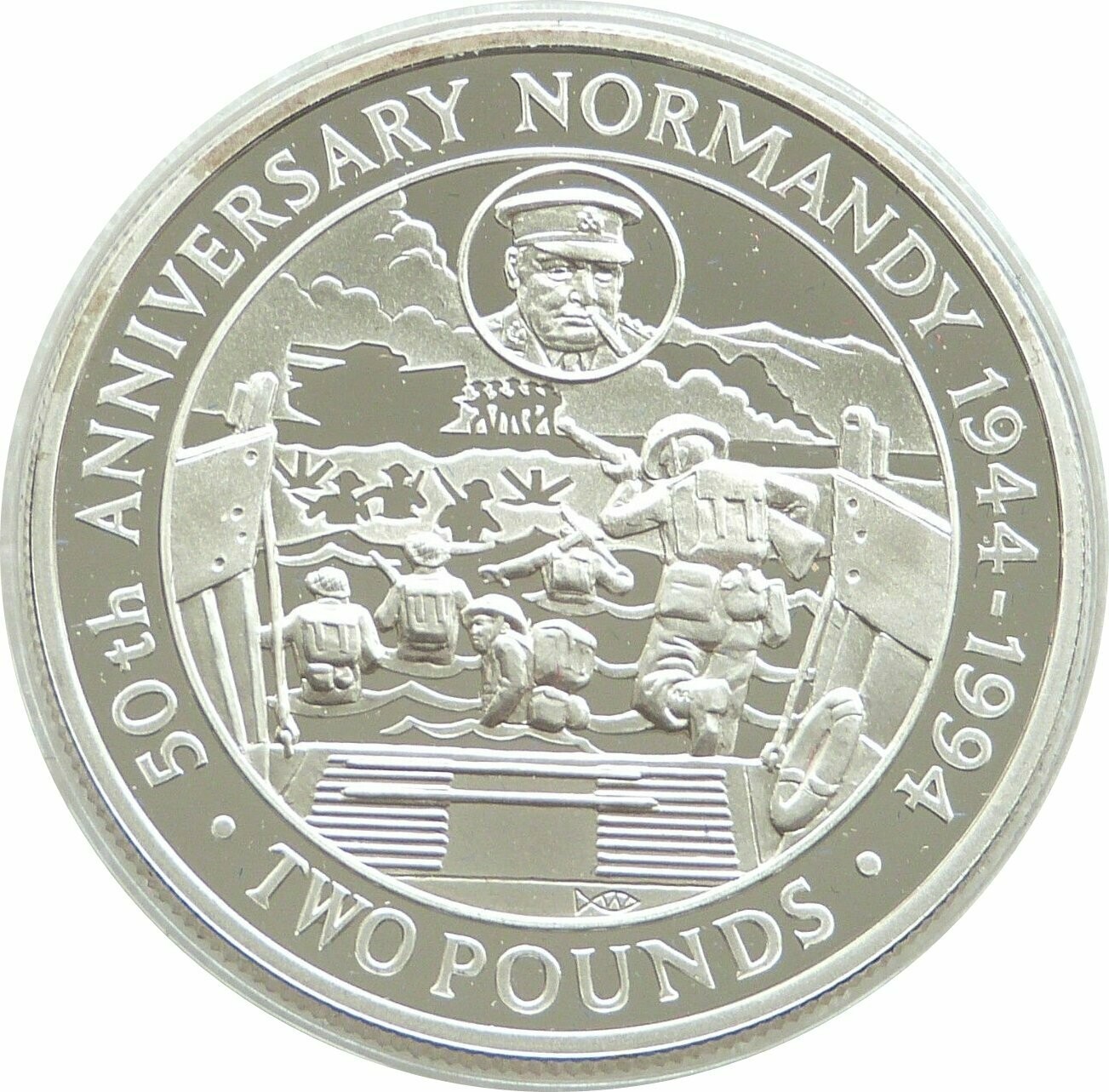 1994 Guernsey D-Day Landings £2 Silver Proof Coin 1994 Guernsey D-Day Landings £2 Silver Proof Coin