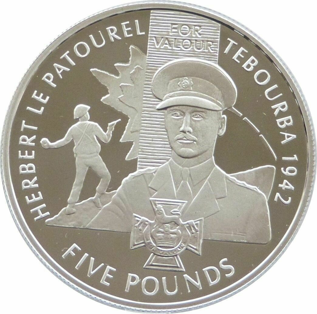 2006 Guernsey Victoria Cross Herbert Le Patourel £5 Silver Proof Coin 2006 Guernsey Victoria Cross Herbert Le Patourel £5 Silver Proof Coin