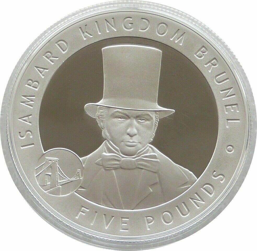 2006 Guernsey Great Britons Isambard Kingdom Brunel £5 Silver Proof Coin 2006 Guernsey Great Britons Isambard Kingdom Brunel £5 Silver Proof Coin