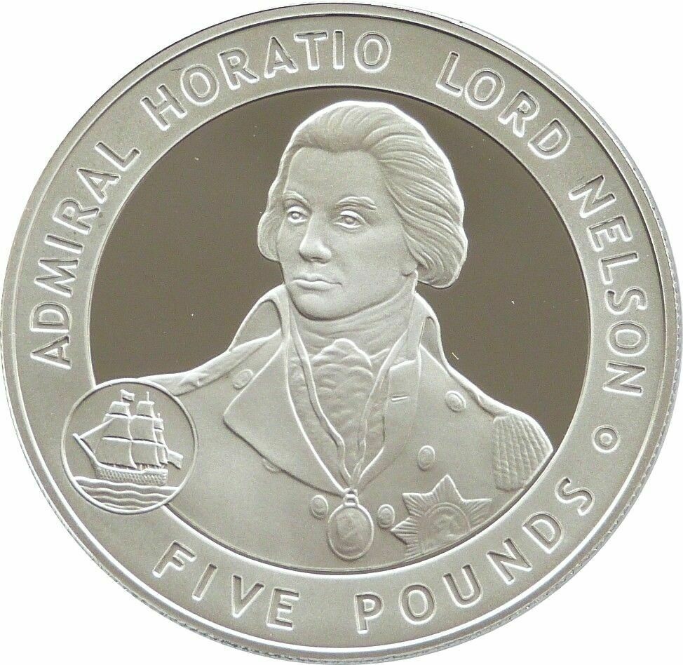2006 Guernsey Great Britons Horatio Nelson £5 Silver Proof Coin 2006 Guernsey Great Britons Horatio Nelson £5 Silver Proof Coin