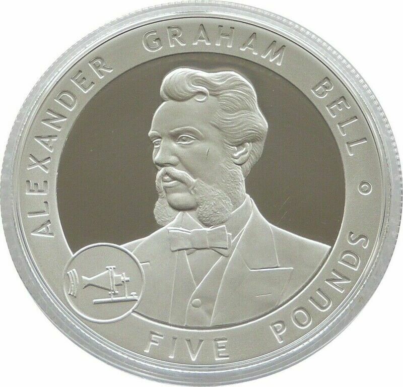 2007 Guernsey Great Britons Alexander Graham Bell £5 Silver Proof Coin 2007 Guernsey Great Britons Alexander Graham Bell £5 Silver Proof Coin