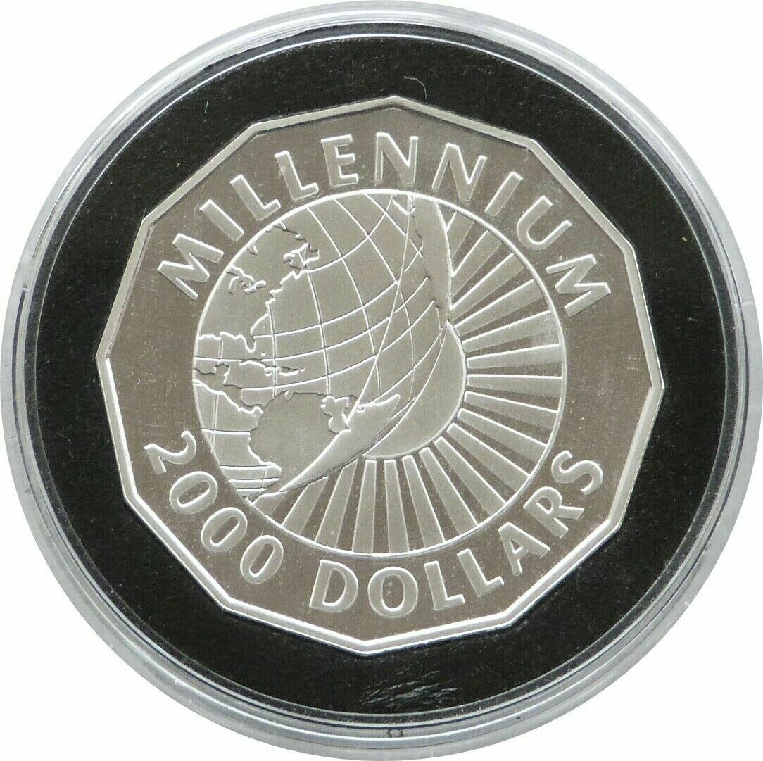 1999 - 2000 Guyana Millennium $2000 Silver Proof Coin 1999 - 2000 Guyana Millennium $2000 Silver Proof Coin