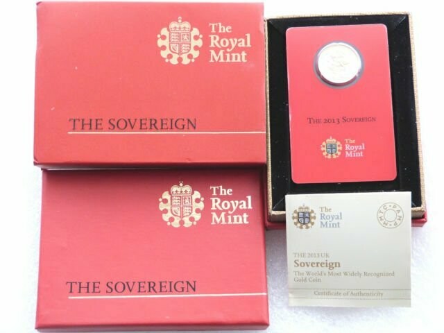 2013-I India Mint Mark Full Sovereign Gold Coin Box Coa