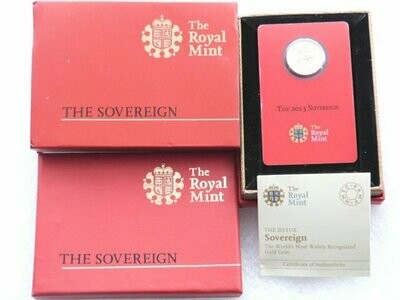 2013-I India Mint Mark Full Sovereign Gold Coin Box Coa