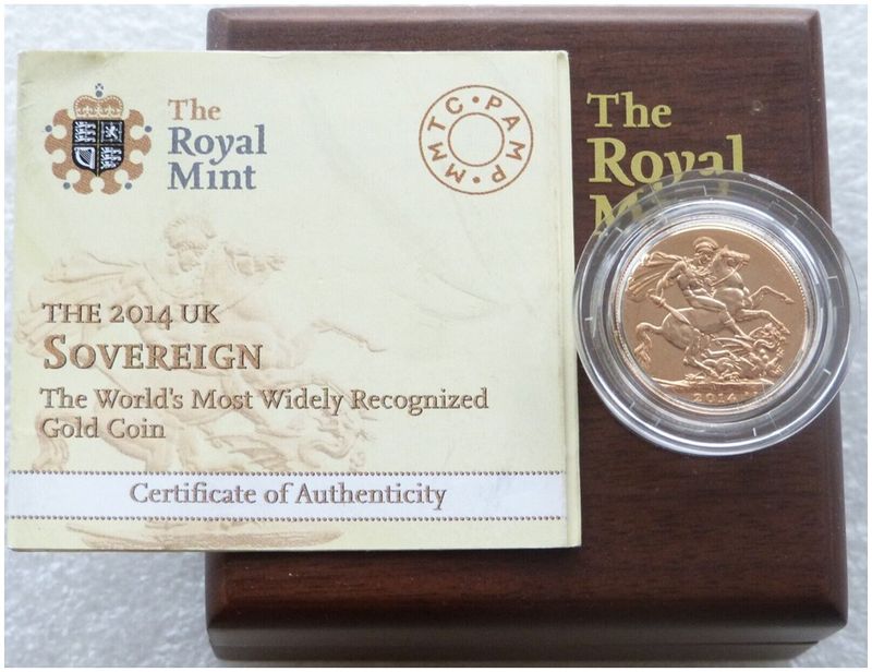 2014-I India Mint Mark Full Sovereign Gold Coin Box Coa 2014-I India Mint Mark Full Sovereign Gold Coin Box Coa