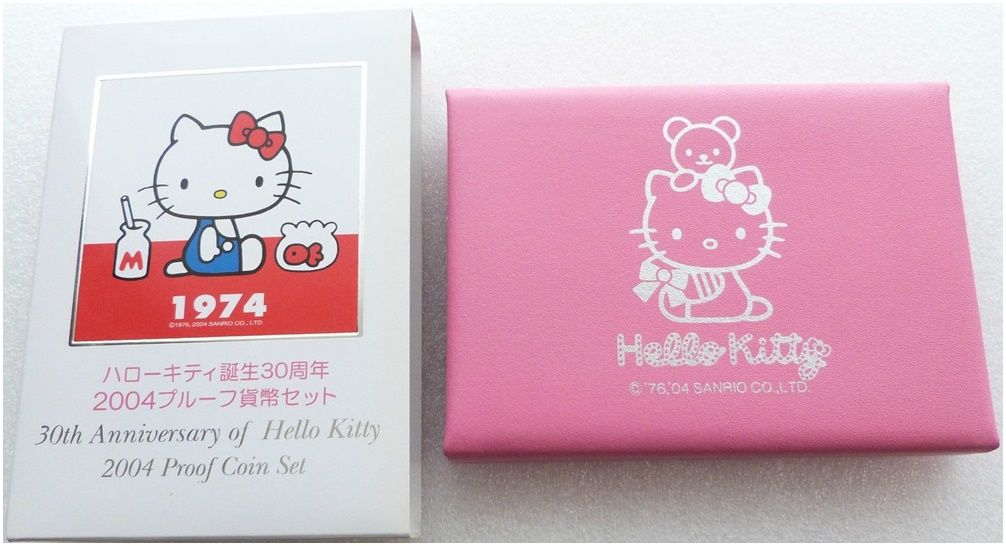 2004 Japan Hello Kitty 30th Anniversary Proof 7 Coin Set Box Coa