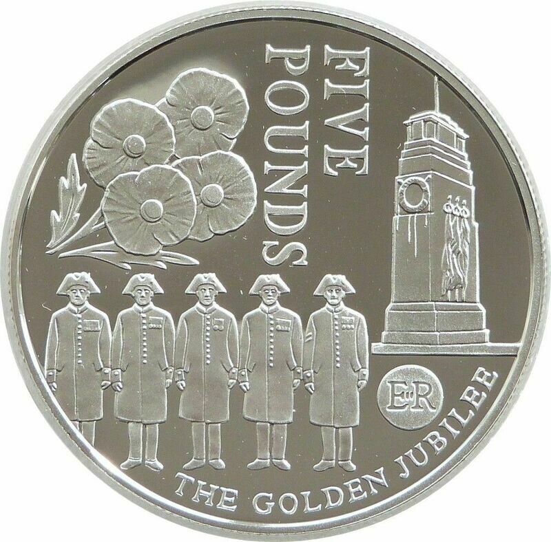 2003 Jersey Golden Jubilee Remembrance Day Poppy £5 Silver Gold Proof Coin 2003 Jersey Golden Jubilee Remembrance Day Poppy £5 Silver Gold Proof Coin