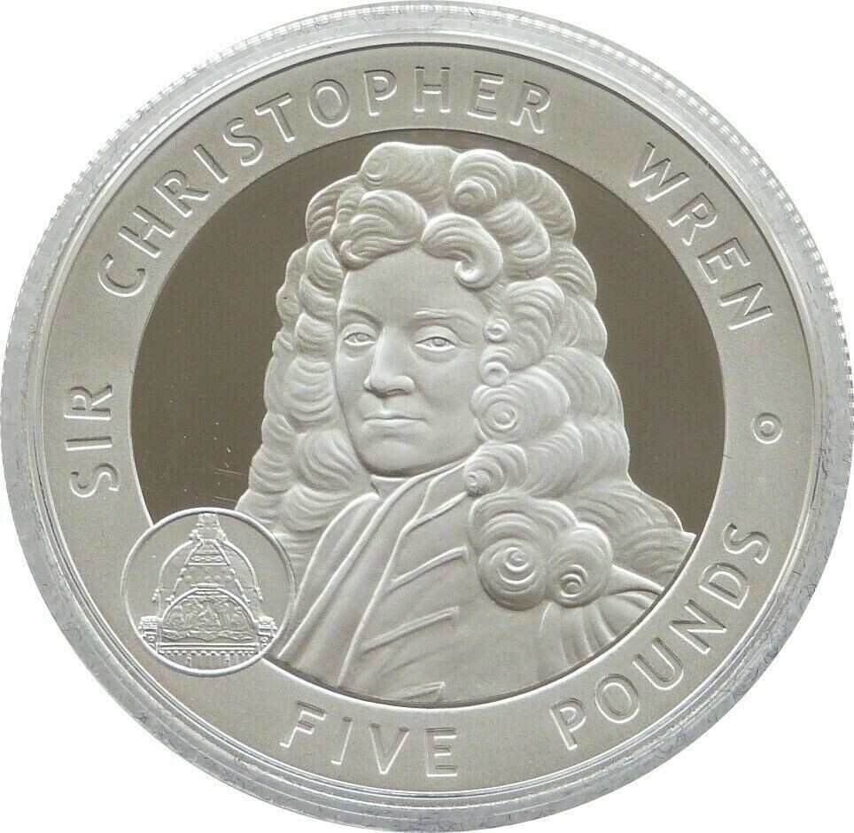 2007 Jersey Great Britons Sir Christopher Wren £5 Silver Proof Coin 2007 Jersey Great Britons Sir Christopher Wren £5 Silver Proof Coin