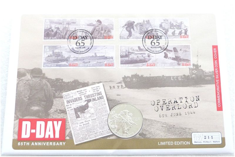2009 Jersey D-Day Landings £5 Silver Proof Coin First Day Cover 2009 Jersey D-Day Landings £5 Silver Proof Coin First Day Cover