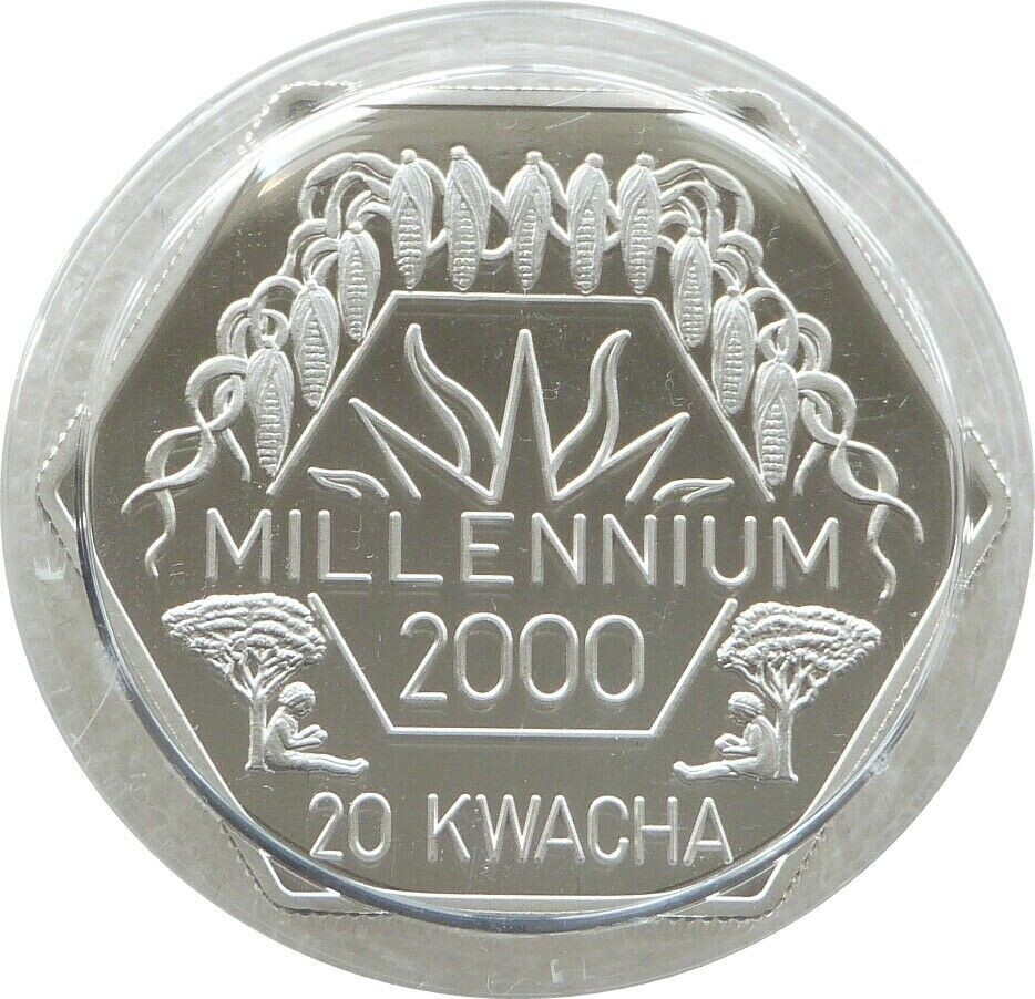 1999 Malawi Millennium 20 Kwacha Silver Proof Coin 1999 Malawi Millennium 20 Kwacha Silver Proof Coin