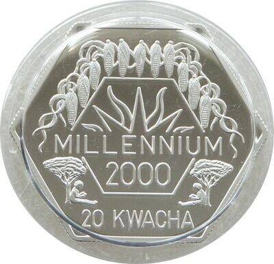 1999 Malawi Millennium 20 Kwacha Silver Proof Coin 1999 Malawi Millennium 20 Kwacha Silver Proof Coin