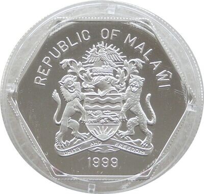 1999 Malawi Millennium 20 Kwacha Silver Proof Coin
