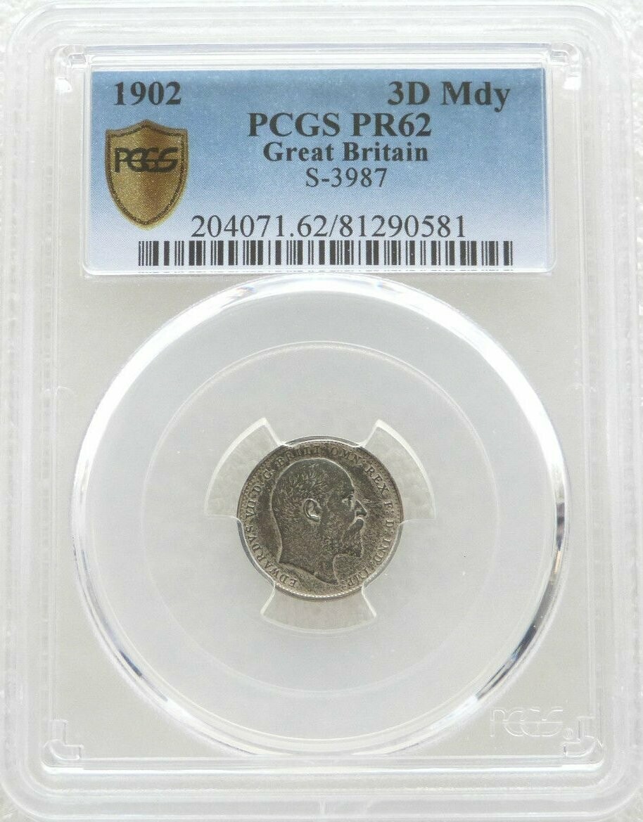 1902 Edward VII Coronation Maundy 3D Silver Matte Proof Coin PCGS PR62 1902 Edward VII Coronation Maundy 3D Silver Matte Proof Coin PCGS PR62